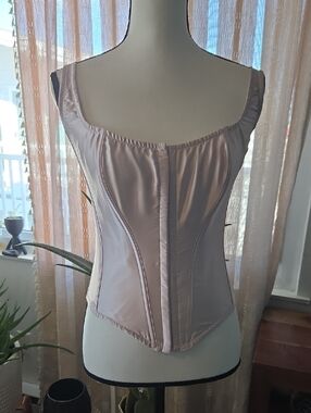 Victoria's Secret Silk Corset Top in Blush